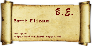 Barth Elizeus névjegykártya